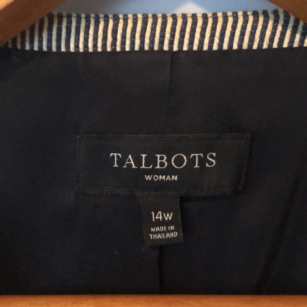 Talbots Navy Pinstripe Jacket Blazer - Picture 10 of 13